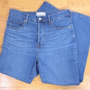Everlane Jeans Size 29 High Waisted Straight Cut Blue Medium Wash Button Fly